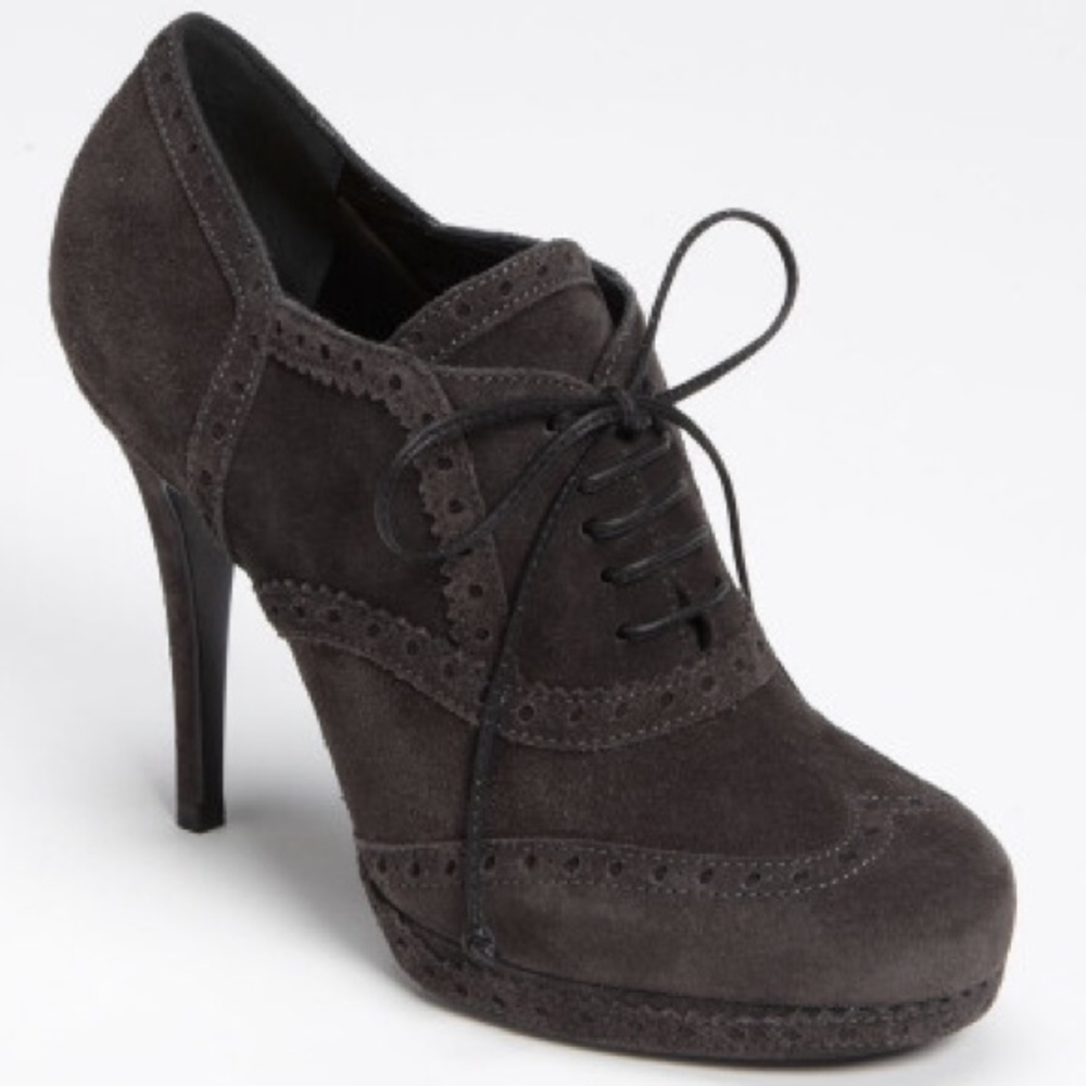Yves Saint Laurent Dark Brown Suede Heels